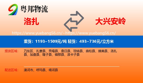 洛扎到大兴安岭物流