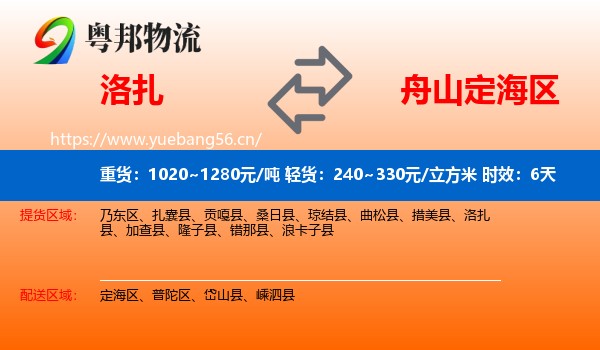 洛扎到定海区物流专线名片