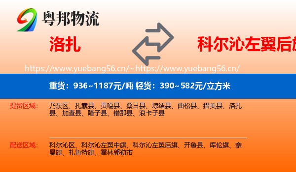 洛扎到科尔沁左翼后旗物流