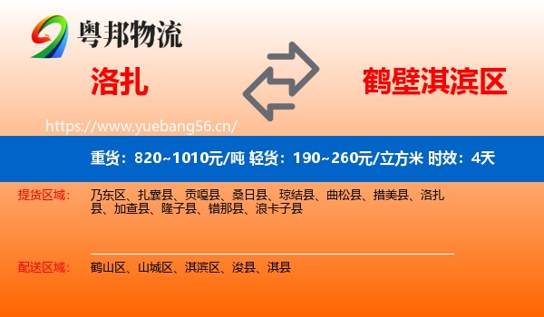 洛扎到淇滨区物流专线名片
