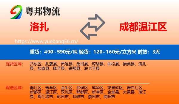 洛扎到温江区物流专线名片