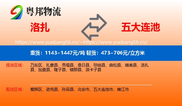 洛扎县到五大连池市物流专线