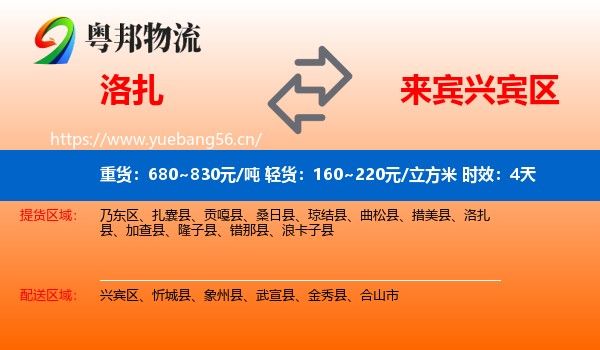 洛扎到兴宾区物流专线名片