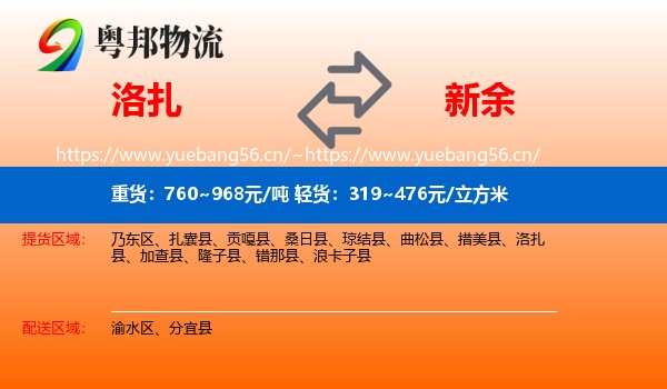 洛扎县到新余物流专线