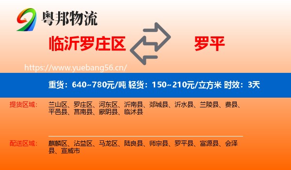临沂罗庄区到罗平县物流专线名片