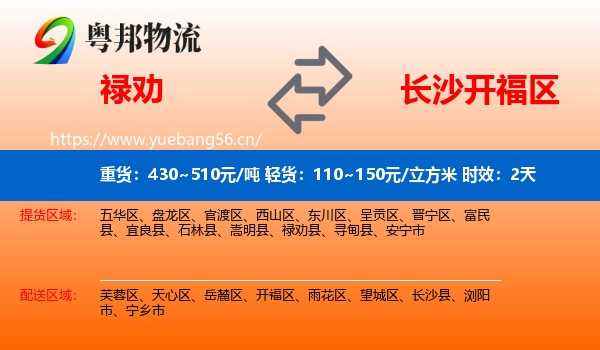 禄劝到开福区物流专线名片