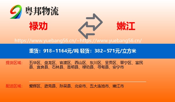 禄劝到嫩江市物流