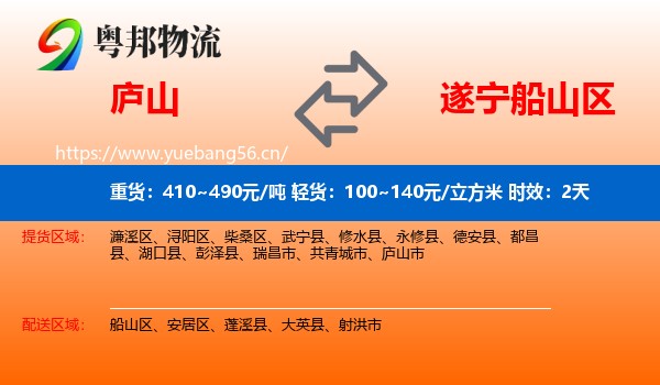 庐山到船山区物流专线名片