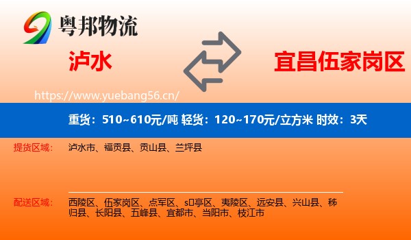 泸水到伍家岗区物流专线名片