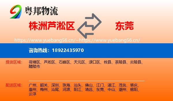 株洲芦淞区到东莞物流