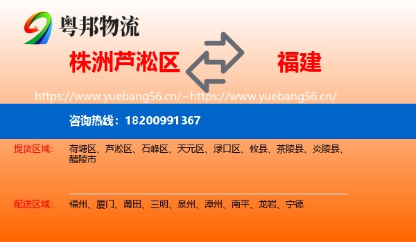 芦淞区到福建物流专线