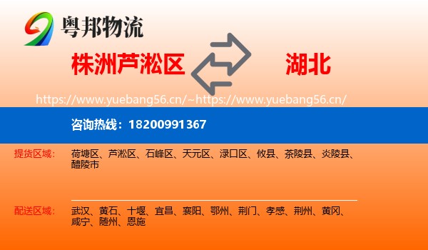 芦淞区到湖北物流专线
