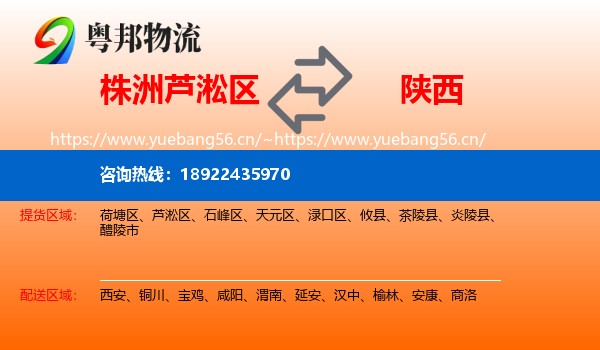 株洲芦淞区到陕西物流
