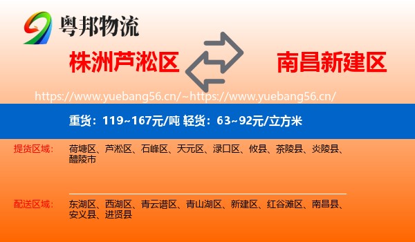 株洲芦淞区到新建区物流