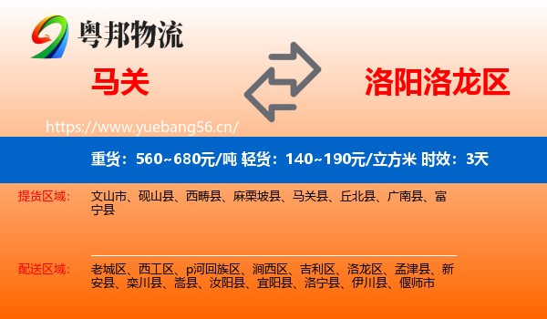 马关到洛龙区物流专线名片