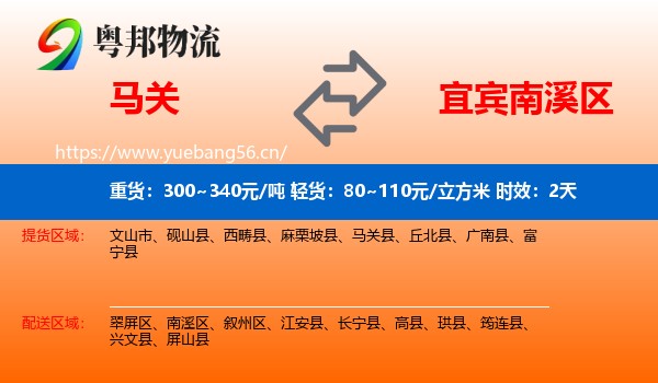 马关到南溪区物流专线名片