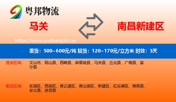 马关到新建区物流专线名片