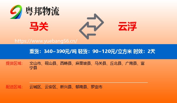 马关到云浮物流专线名片