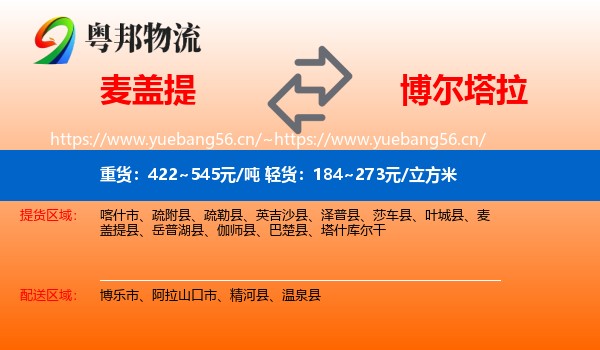 麦盖提到博尔塔拉物流