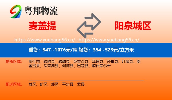 麦盖提到城区物流