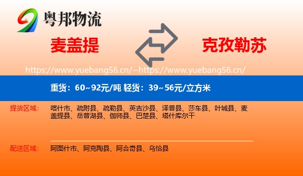 麦盖提到克孜勒苏物流