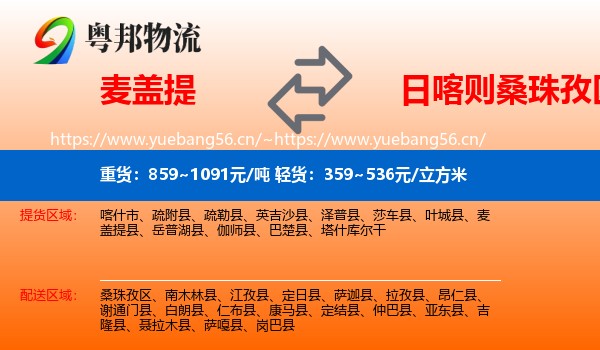 麦盖提到桑珠孜区物流