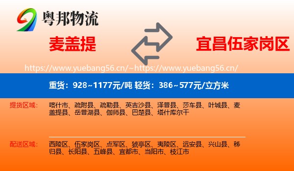 麦盖提到伍家岗区物流