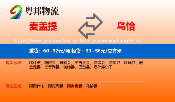 麦盖提到乌恰县物流