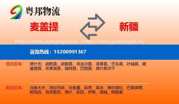 麦盖提到新疆物流