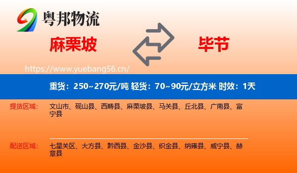 麻栗坡到毕节物流专线名片
