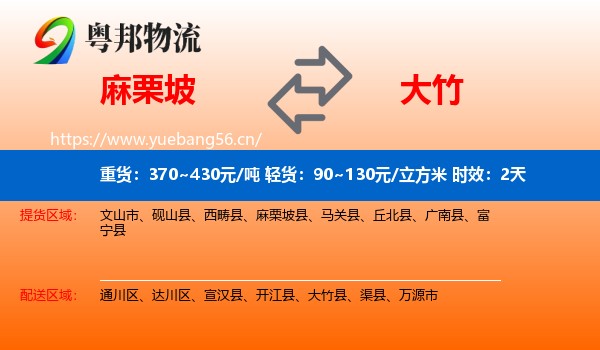 麻栗坡到大竹县物流专线名片