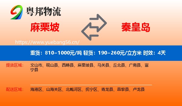 麻栗坡到秦皇岛物流专线名片