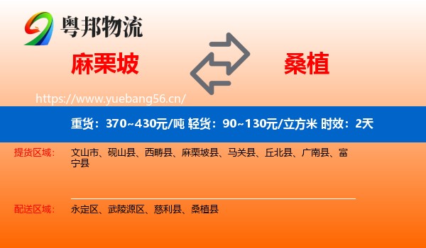 麻栗坡到桑植县物流专线名片