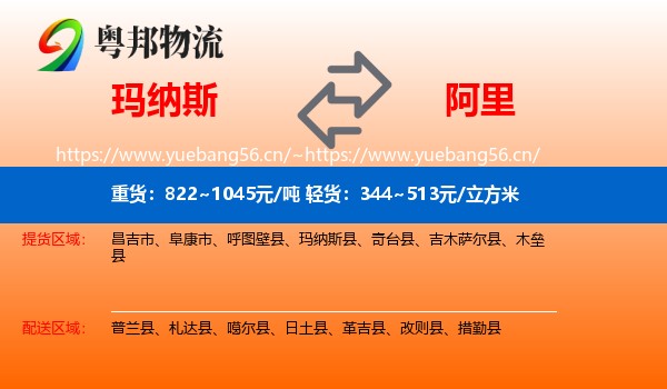 玛纳斯到阿里物流