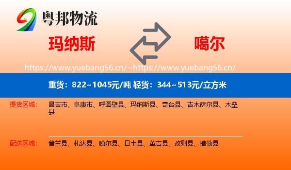 玛纳斯到噶尔县物流
