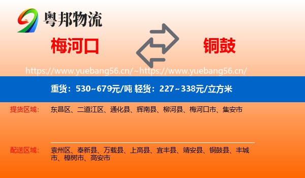 梅河口到铜鼓县物流