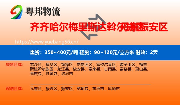 齐齐哈尔梅里斯达斡尔族区到振安区物流 齐齐哈尔梅里斯达斡尔族区到振安区物流专线名片