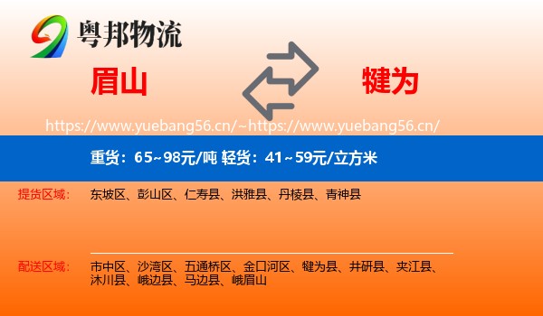 眉山到犍为县物流