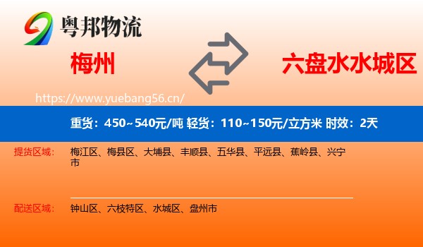 梅州到水城区物流专线名片