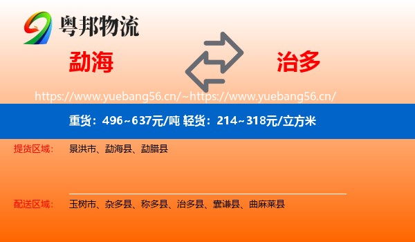 勐海到治多县物流