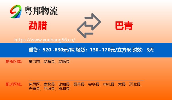 勐腊到巴青县物流专线名片