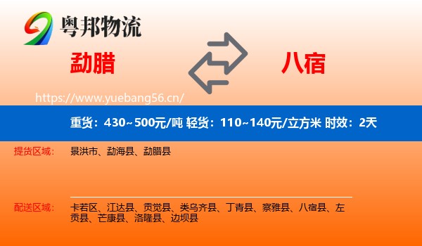 勐腊到八宿县物流专线名片