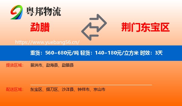 勐腊到东宝区物流专线名片