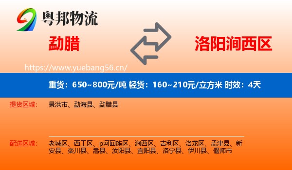 勐腊到涧西区物流专线名片