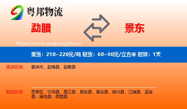 勐腊到景东县物流专线名片