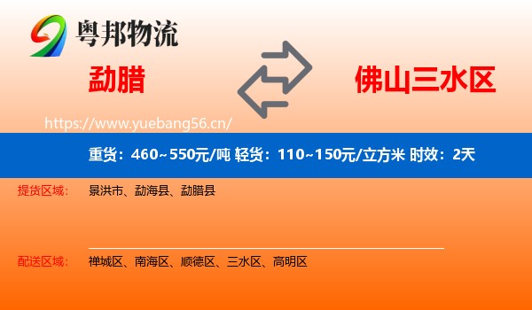 勐腊到三水区物流专线名片