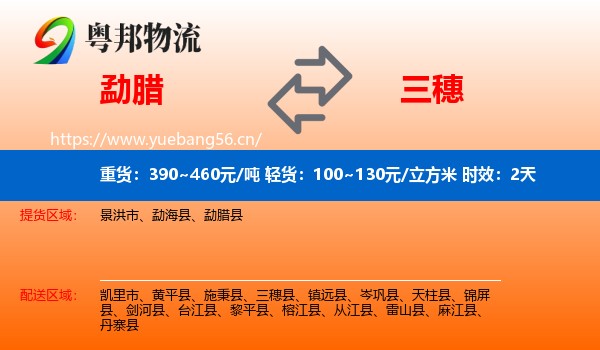 勐腊到三穗县物流专线名片