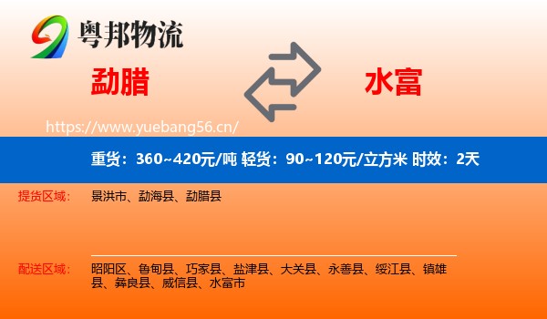 勐腊到水富市物流专线名片