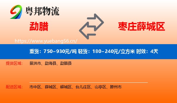 勐腊到薛城区物流专线名片