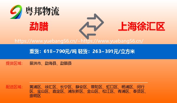 勐腊到徐汇区物流